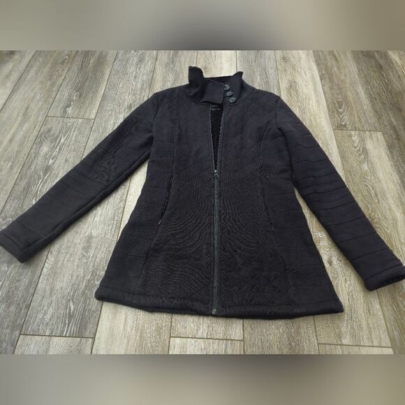 North Face Caroluna Quilted Fleece Lined Jacket size small women's  black warm - Picture 3 of 12